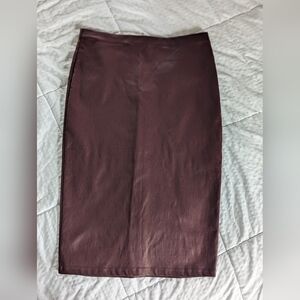 Faux Leather Pencil Skirt Sz S